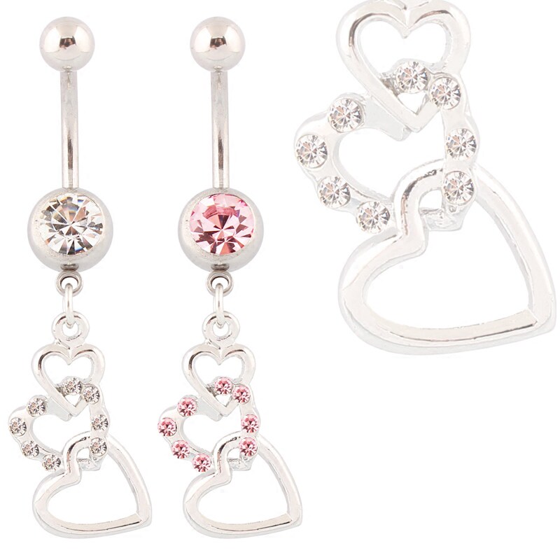 肚脐环扣钉多桃心防过敏医用钢粗针不过敏人体穿刺纹身配套小饰品