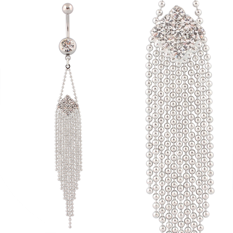 性感流苏吊坠粗杆肚脐钉