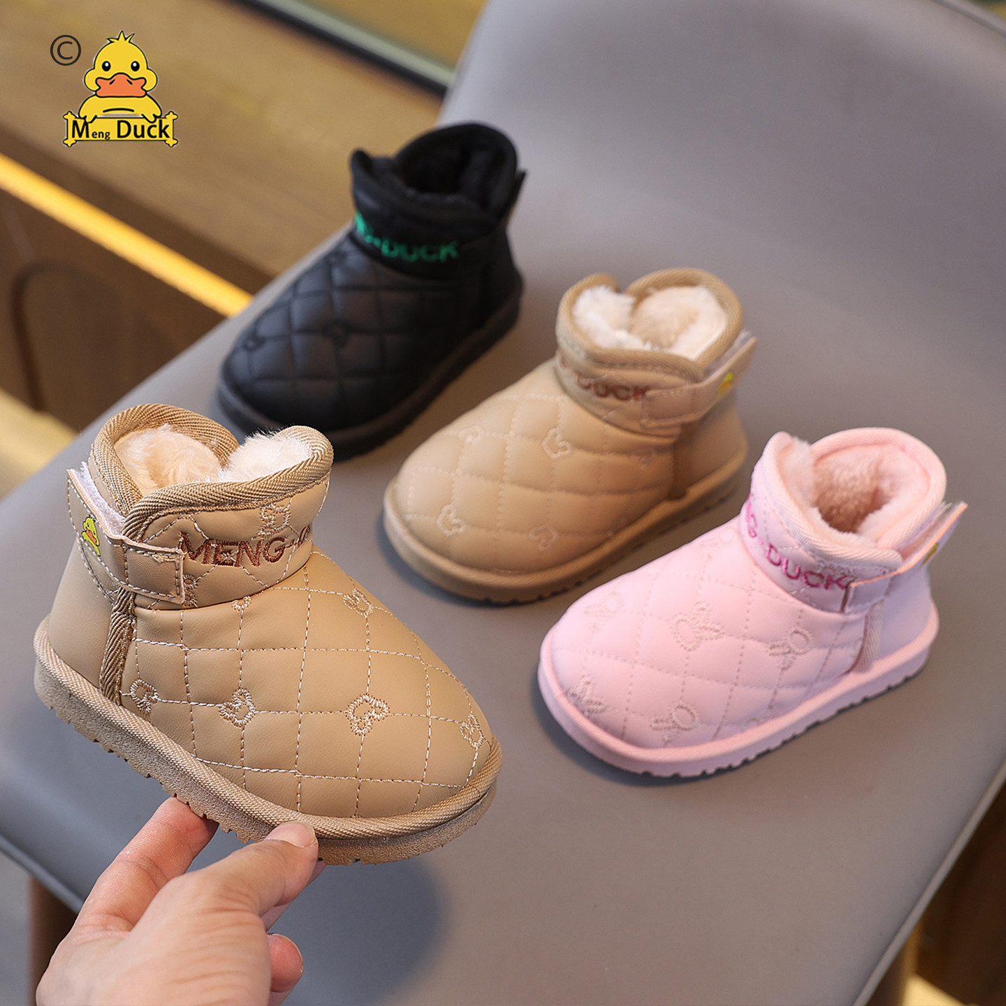 儿童雪地靴男童2025新款女童加绒加厚防水短靴宝宝棉鞋儿童冬季鞋,童鞋/婴儿鞋/亲子鞋,雪地靴,淘宝优惠券,粉丝福利购,淘宝优惠卷