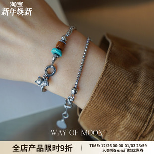 小众设计师款 MOON原创设计小猫新款 ins复古可爱精致女手链 WAY