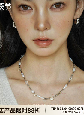 WAY OF MOON原创小众设计小夜曲纯欲天然石珍珠串珠项链锁骨链女