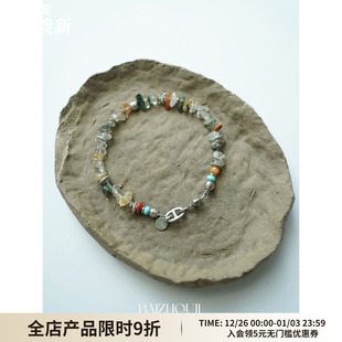手链 MOON原创设计复古天然石温柔月芽高级拼色独特个性 WAY