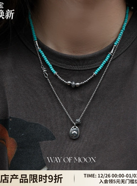 WAYOFMOON小众复古蓝色项链