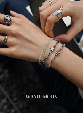 WAYOFMOON浅青多层串珠