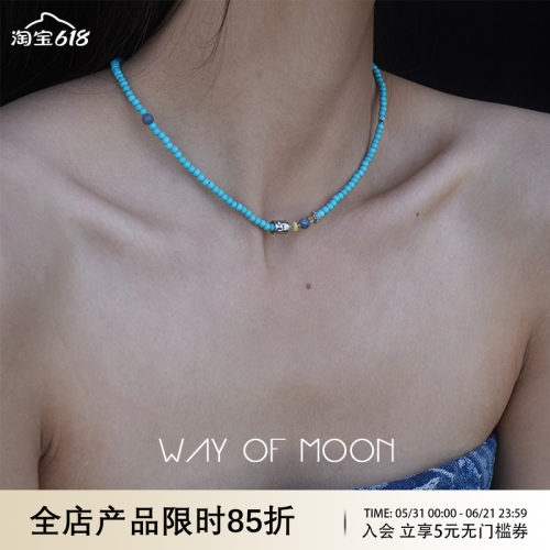 WAY OF MOON【海洋】地中海彩色石极细choker颈链轻奢小众锁骨链