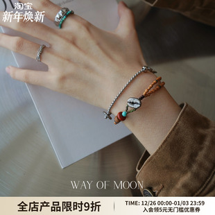 精致手串 MOON原创设计橄榄杏子多层叠戴极简风手链新款 WAY