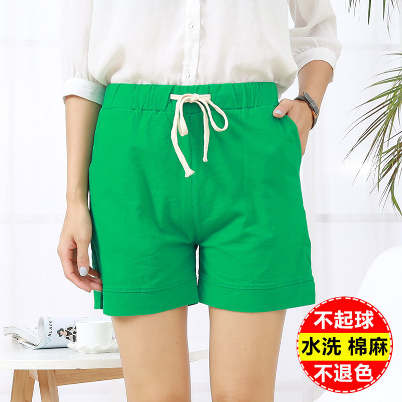 棉麻三分短裤女夏季阔腿休闲裤宽松薄款亚麻女裤大码运动显瘦热裤