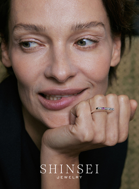 彩石片状戒指玫红石榴石