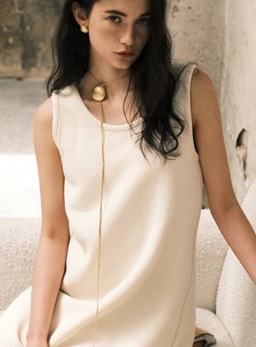 【森制SHINSEI官方】手工布纹半圆扣抽拉长项链腰链 原创纯银