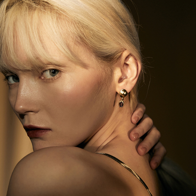 SHINSEI原创宝石天然水晶耳钉