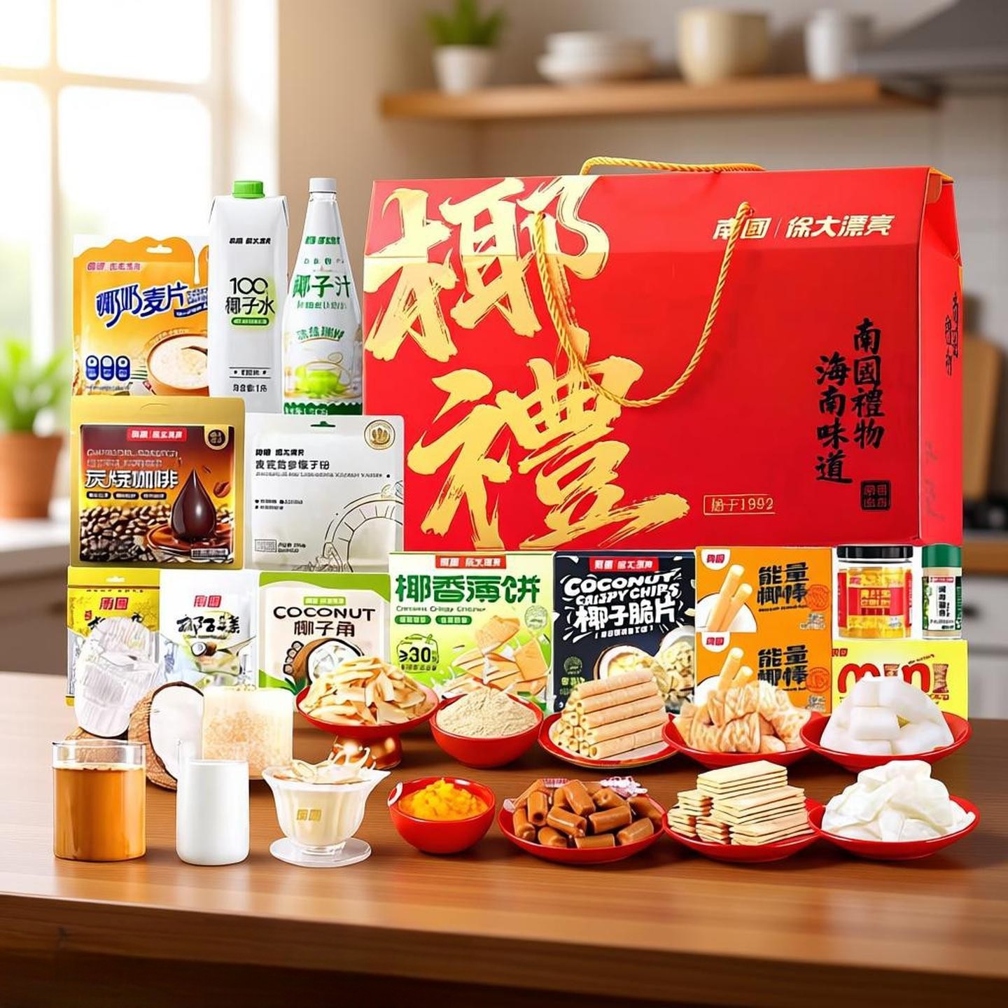 海南特产伴手礼南国薄饼干新年礼盒走亲戚过年送礼小吃零食大礼包