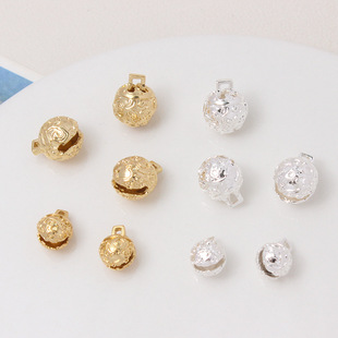 包金包银10/8MM铜铃铛虎头铃铛吊坠 DIY饰品古风发簪头饰配件材料