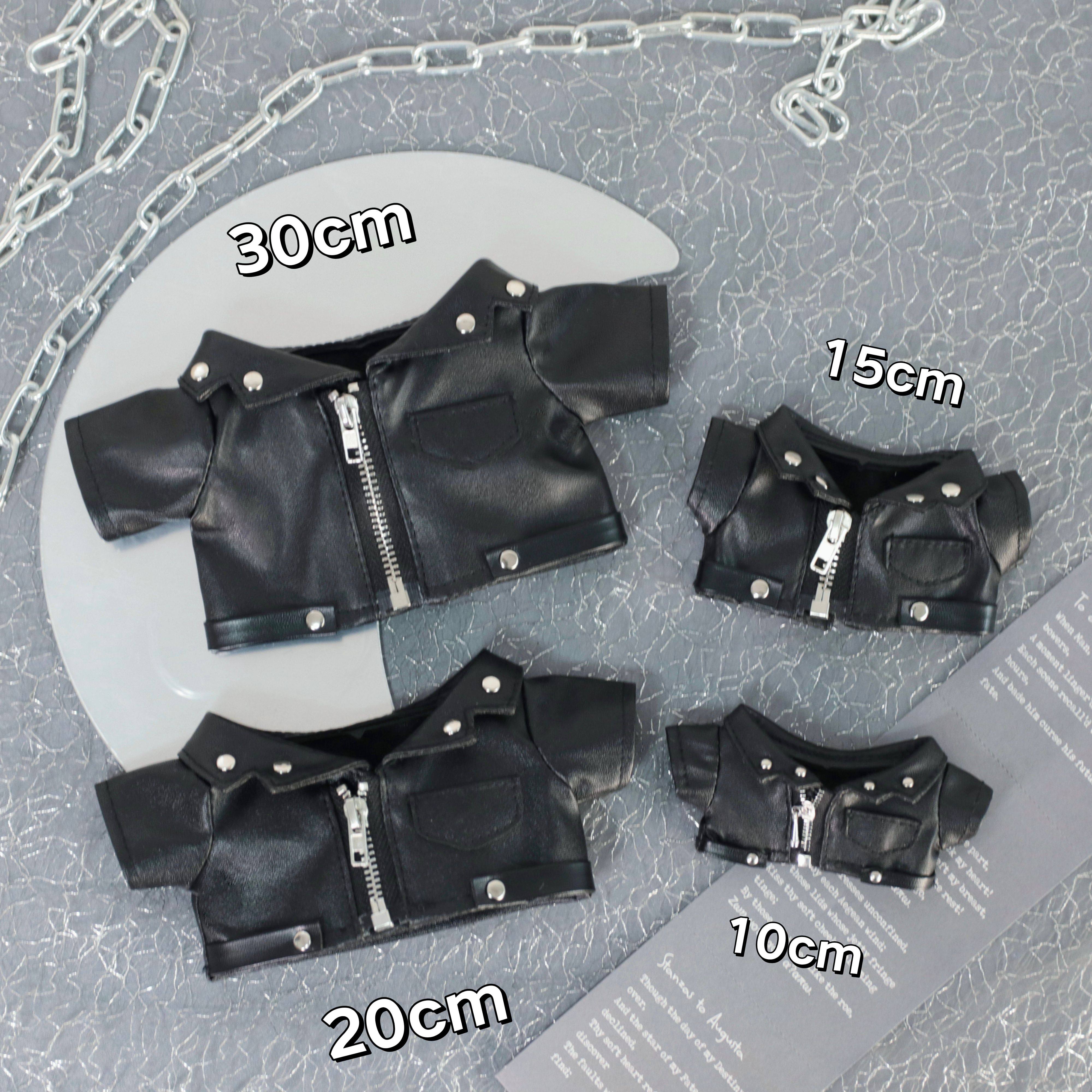 thumbnail for [In stock] 30cm20cm15cm10cm doll leather clothes cotton baby clothes imitation leather fabric non-genuine leather