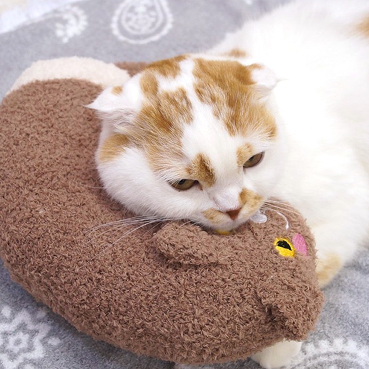 日本品牌爱猫颈枕猫咪靠枕睡枕睡眠伴侣猫踩奶逗猫毛绒玩具