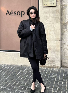 SOTHEA 秋冬季型暖兼备挺括时髦棉衣夹棉保暖经典廓形棉服外套女