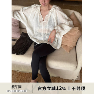 亚麻钩花微透防晒抽绳设计感衬衫 SOTHEA 2026年春季 度假风 女 法式