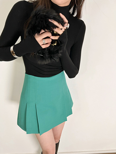 百搭显瘦高腰羊毛混纺百褶半裙 SOTHEA