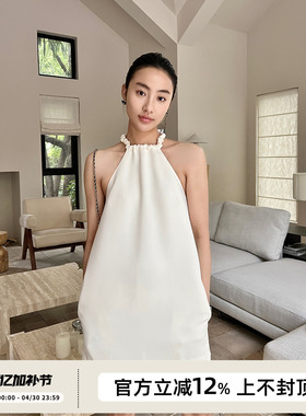 SOTHEA 回头率密码 chao显瘦女神挂脖吊带裙美肩短款小A连衣裙夏