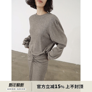 套装 SOTHEA 保暖仿羊绒质感磨毛弹力棉抽褶裙装 冬季 21秋冬