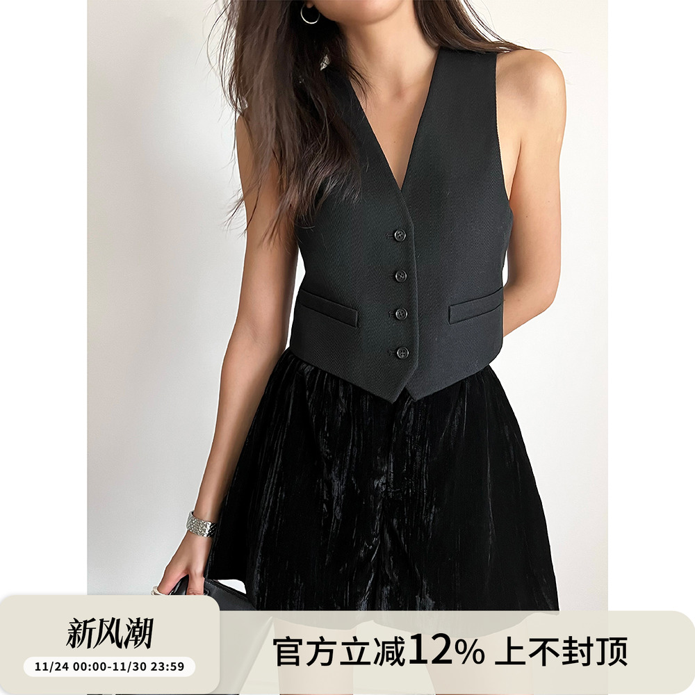 高腰SOTHEA丝绒阔腿短裤