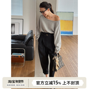 SOTHEA MODERN CHIC LADY精致好穿羊毛高腰锥形裤休闲裤西装裤