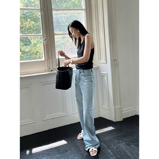 SOTHEA 夏 bai搭松弛感全棉重工设计水洗色宽松休闲直筒阔腿牛仔裤