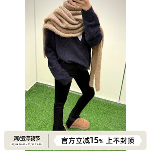 SOTHEA 秋冬时髦打底Bi备修身紧身显瘦脚口开衩高弹力裤休闲裤