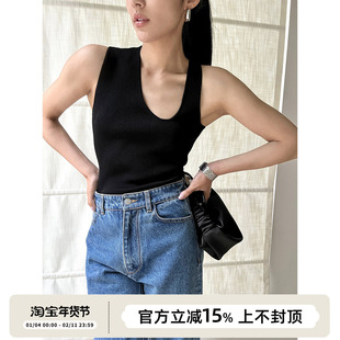 SOTHEA 时髦精Bi备 Viscose纱线不规则领型设计感百搭针织背心女