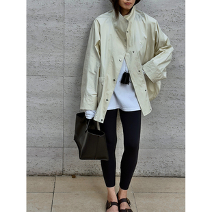 新品 SOTHEA 松弛感 2025年秋季 气质风衣外套 时髦立领廓形棉质时尚