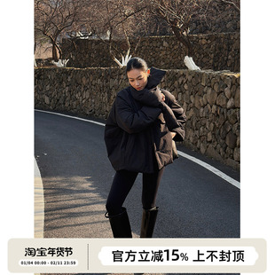 SOTHEA 静奢高级感围巾圆领落肩廓形棉服