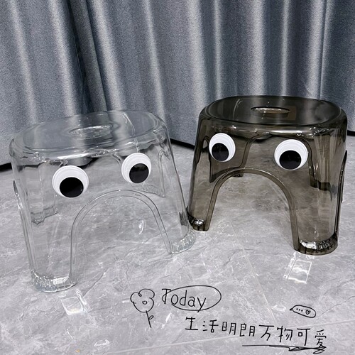 加厚pp材质透明板凳矮凳简约卡通