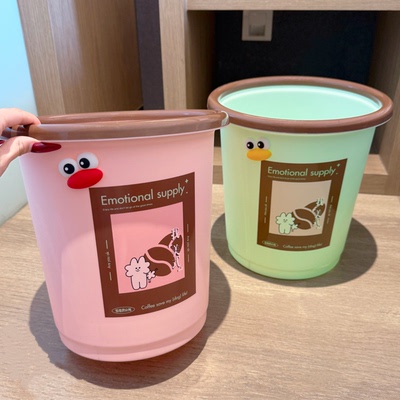 可爱卡通大号开盖垃圾桶家用浴室