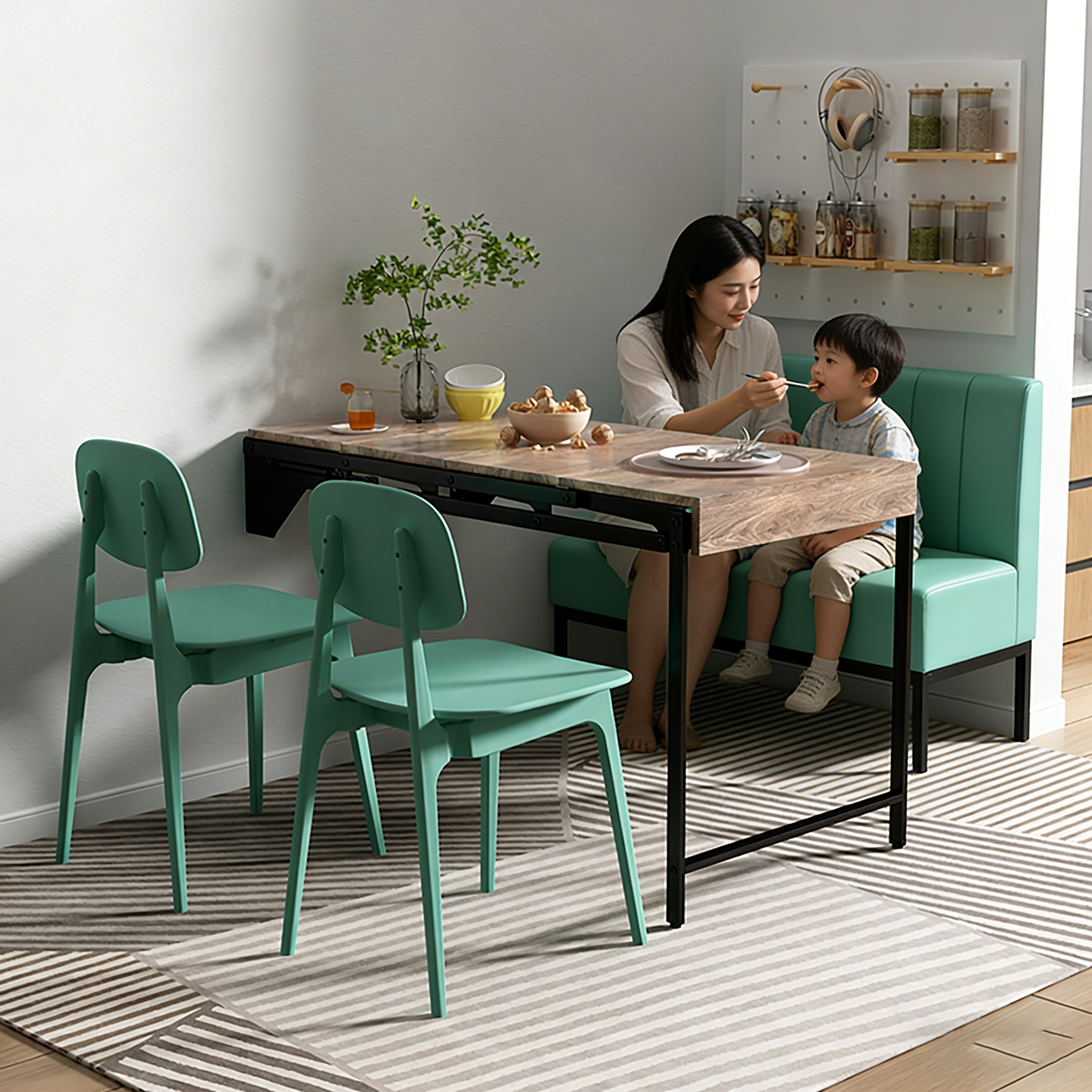 壁挂式变形折叠餐桌挂墙伸缩餐桌多功能架阳台置物架小户型隐形桌