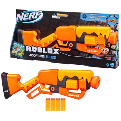NERF热火精英软弹枪Roblox Adopt Me蜜蜂发射器Bees 美版橙机玩具