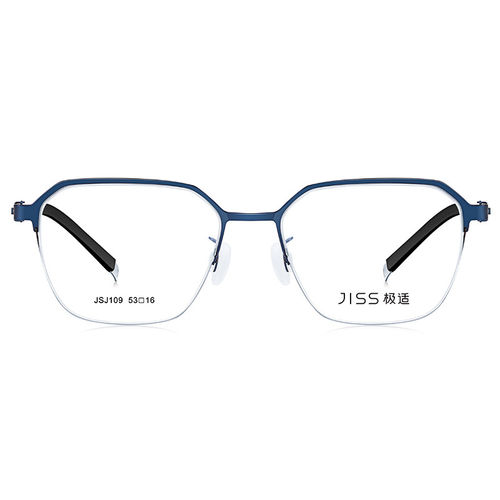 JEES极适眼镜薄钢半框多边形休闲近视眼镜框男款光学镜 JSJ109
