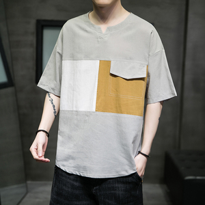 复古新款唐装夏季短袖T恤风汉服潮刺锈A227-T2106-P55图片