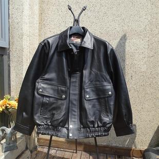中性复古 超厚进口绵羊皮大廓型情侣真皮皮衣 男女通穿