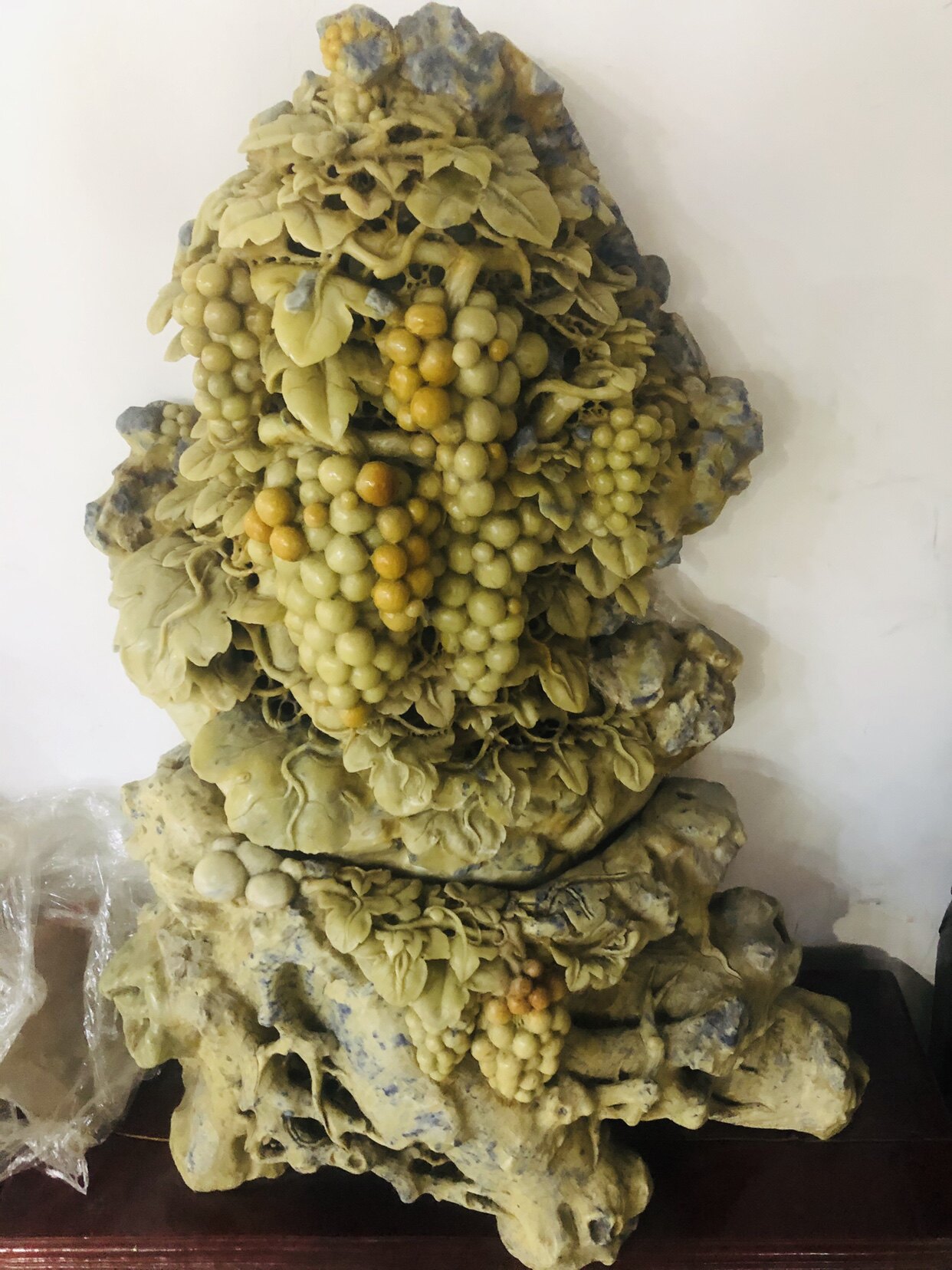 青田石雕工艺品寿山石雕玉石雕刻摆件家居饰品奇石摆件送礼品1米