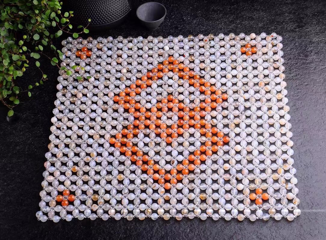 天然玛瑙座垫海洋玉髓坐垫汽车沙发座椅枕头垫通用40cm1.0cm珠子