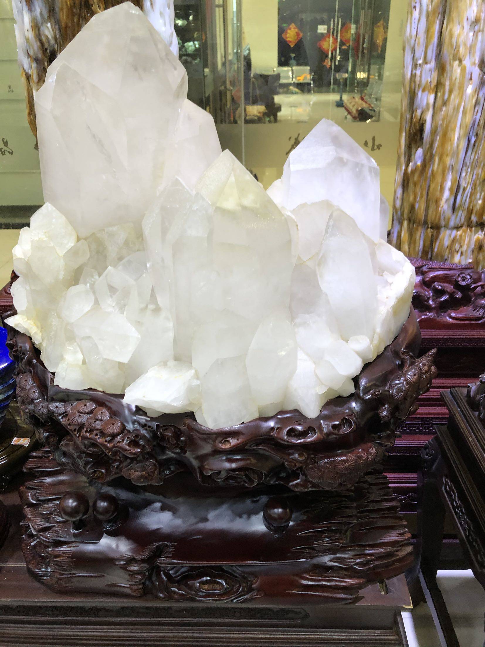 罕见特大天然水晶王镇宅旺财白水晶钻纯天然白水晶原石90cm,120kg