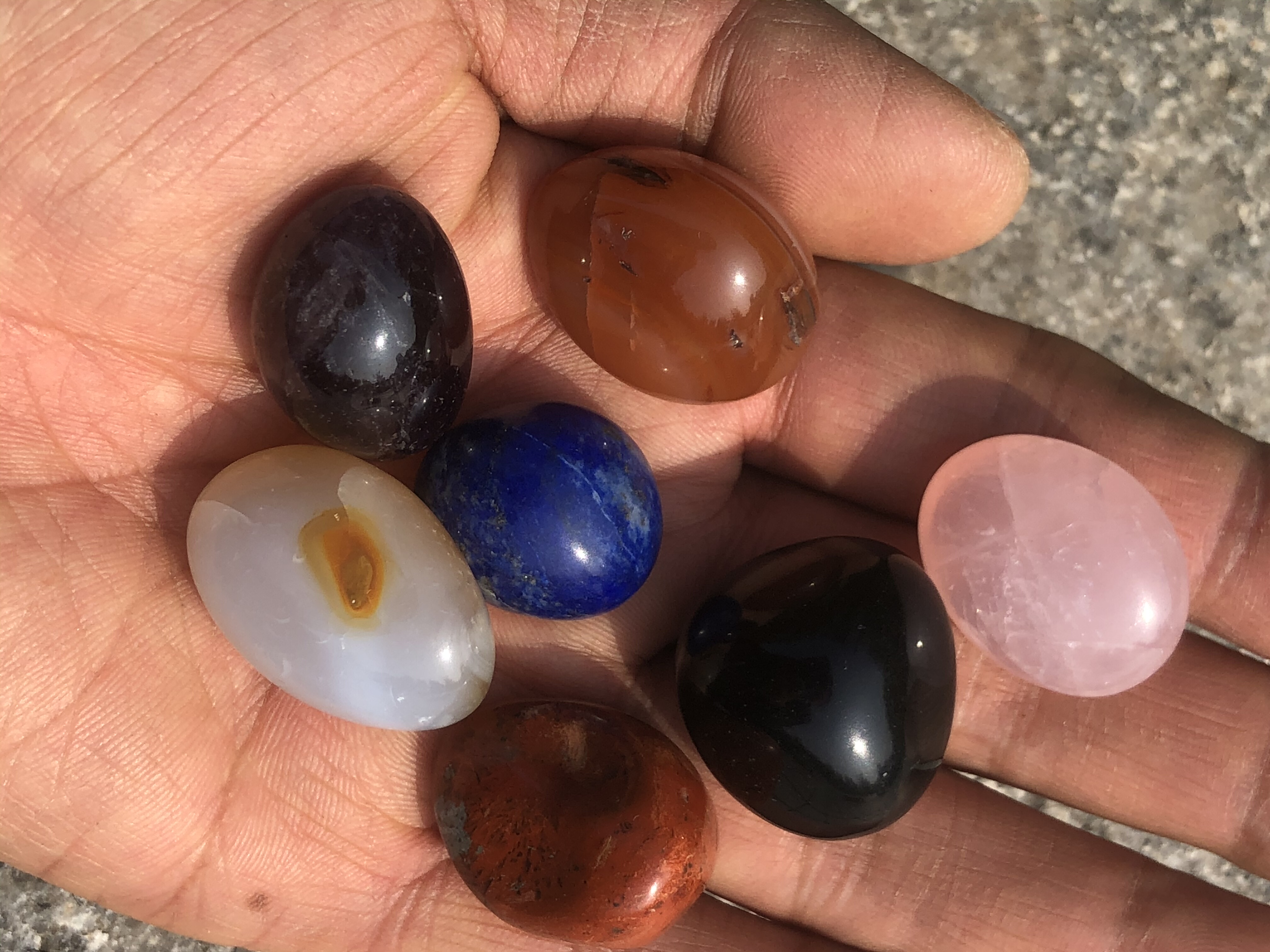 定单：1459套7种：粉晶紫水晶红白玛瑙青金黑曜石海洋玉髓红碧玉