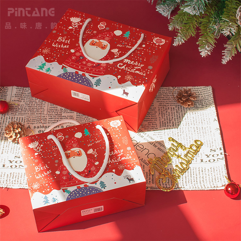 圣诞节礼物品袋子包装老人苹果玩偶平安夜糖果日卡通纸小清新手提