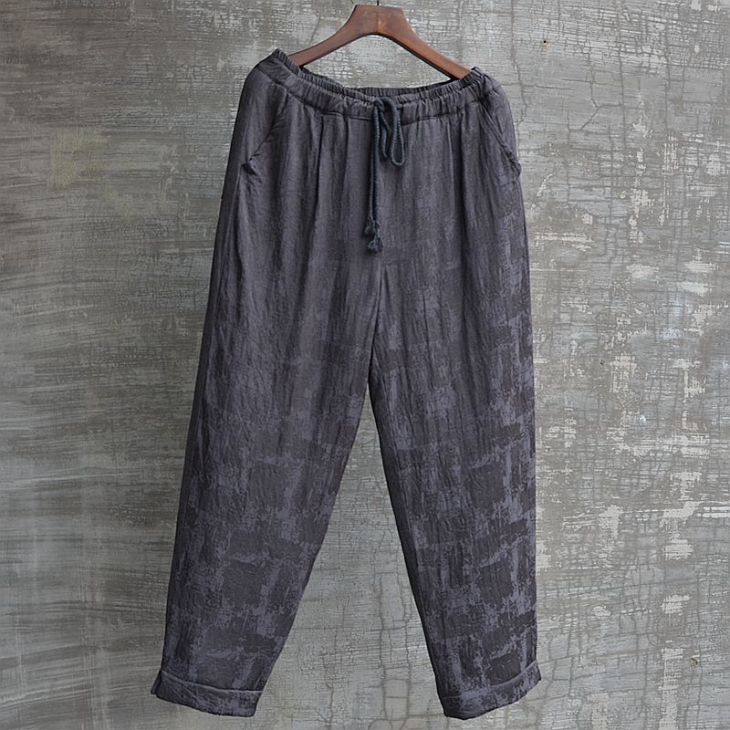 原创男款冬季外穿棉花填充棉裤保暖老寒腿长裤时尚提花大码胖子帅