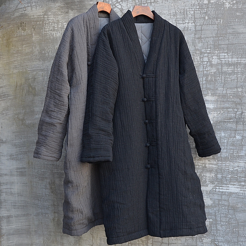 原创冬季加厚亚麻棉花棉衣