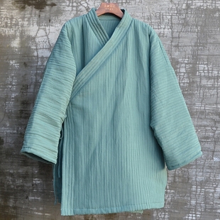 女款原创冬季中长棉花内胆棉衣可机洗棉服复古中国风交领太极禅修