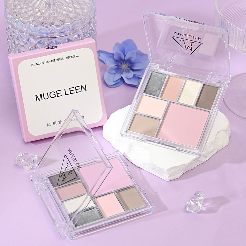 跨境多功能眼颊盘烟粉调色盘眼影腮红修容高光送女生礼物学生彩妆
