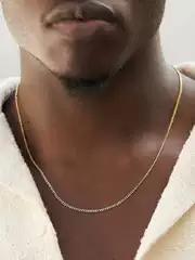 2mm Thin Cuban Chain Hiphop Minimalist Chain for Men and Women Small Gold Chain Titanium Steel Bare Chain Clavicle Chain Accessory