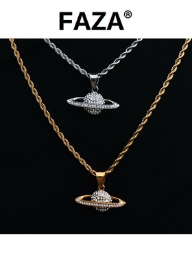 简约时尚星球吊坠钛钢不掉色项链