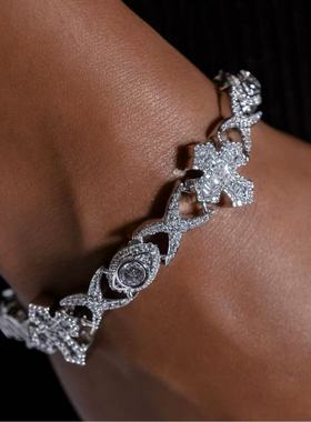 新款镶钻锆石眼睛十字架手链