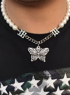 19aw蝴蝶项链男女潮ins古巴链